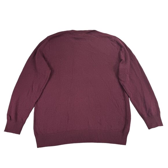 Club Room Mens Textured Cotton Crewneck Sweater Plum Red XL - Picture 3 of 4